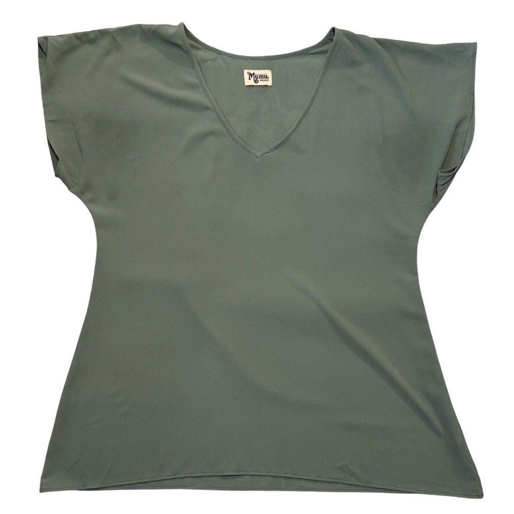 Mumu Show Me Your‎ Mumu Sage Green V Neck Dolman Sleeve Top Size Medium